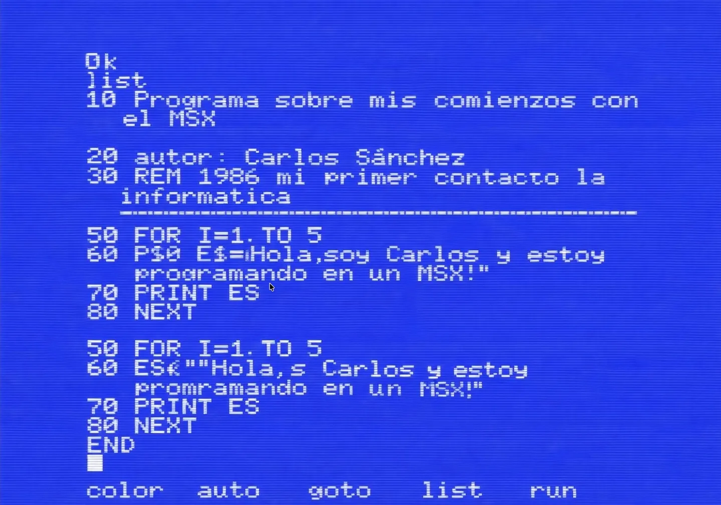 Sección MSX